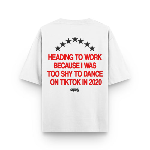 Oversized White 9 to 5 T-shirt - Heavy 250 GSM Cotton hover