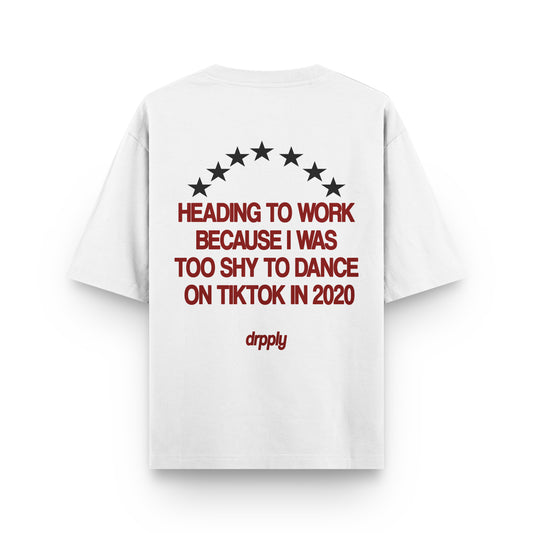 Oversized White 9 to 5 T-shirt - Heavy 250 GSM Cotton
