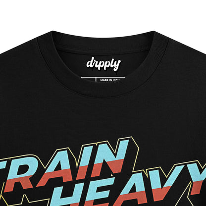 Oversized Train Heavy Graphic Gym T-shirt - Heavy 250 GSM Cotton