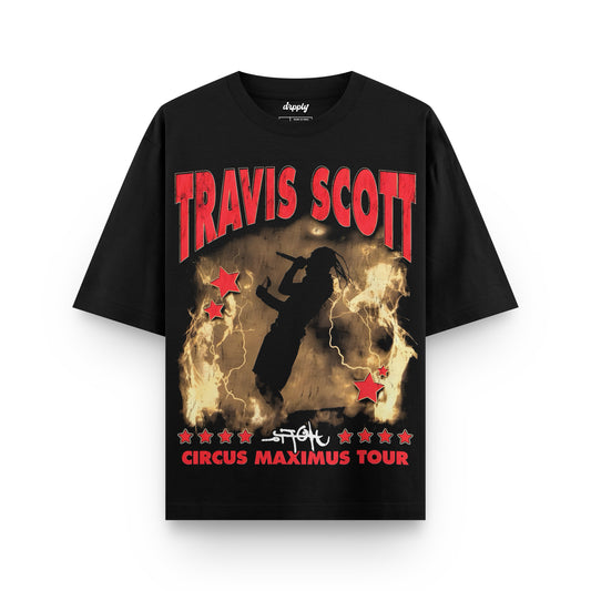 Oversized Travis Scott Tour T-shirt - Heavy 250 GSM Cotton