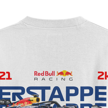 Oversized White Verstappen T-shirt - Heavy 250 GSM Cotton