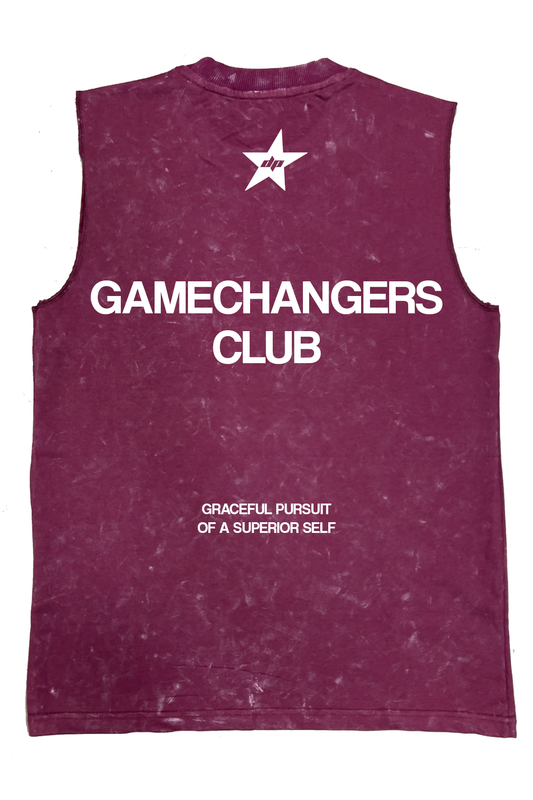 Oversized Acid Washed Game Changers Training Club Vest Tank - Heavy 240 GSM