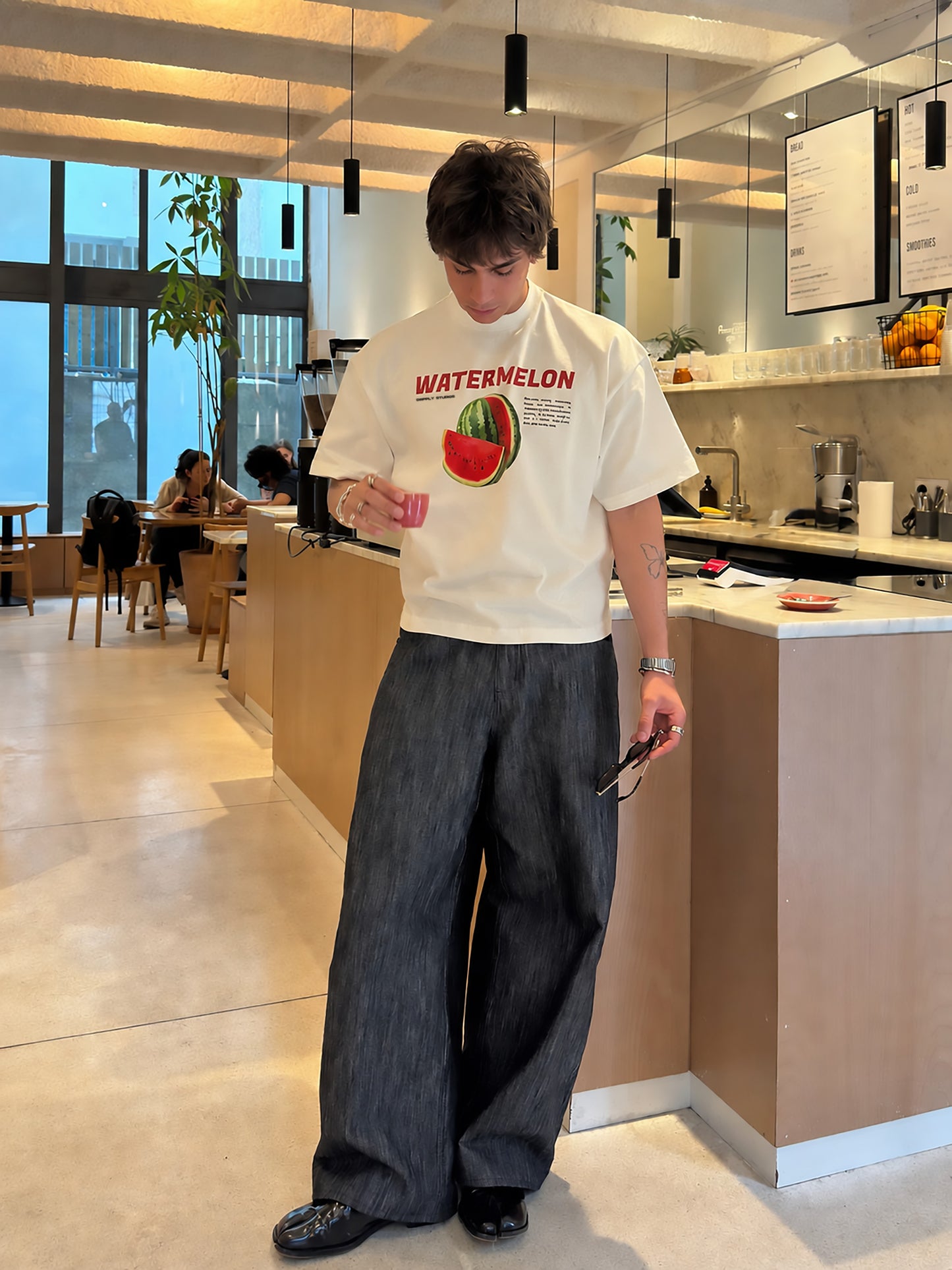 Off-White Watermelon Cropped T-shirt
