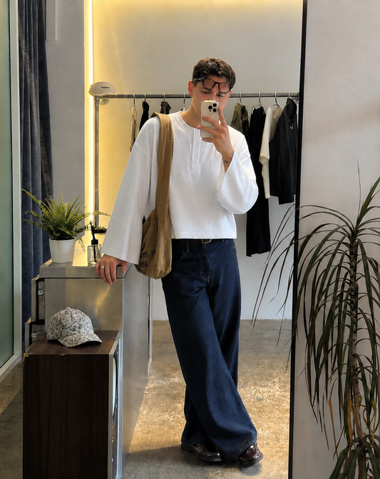 Cloud Boxy Fit Waffle Henley